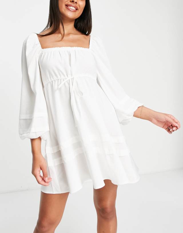 The Frolic smock beach summer dress in white