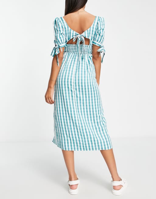 The Frolic – Sommer-Midikleid in Flieder mit Vichykaro , 2 von 4