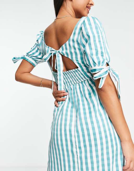 The Frolic – Sommer-Midikleid in Flieder mit Vichykaro , 3 von 4