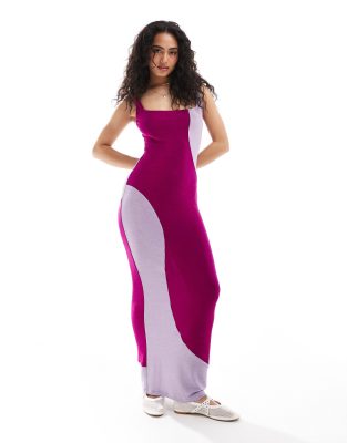 The Frolic - Starfish - Maxi-Strandkleid in Lurex-Rosa mit Wirbeldetail