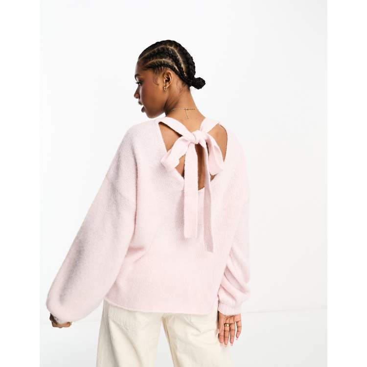 Bow sleeve sweater sale