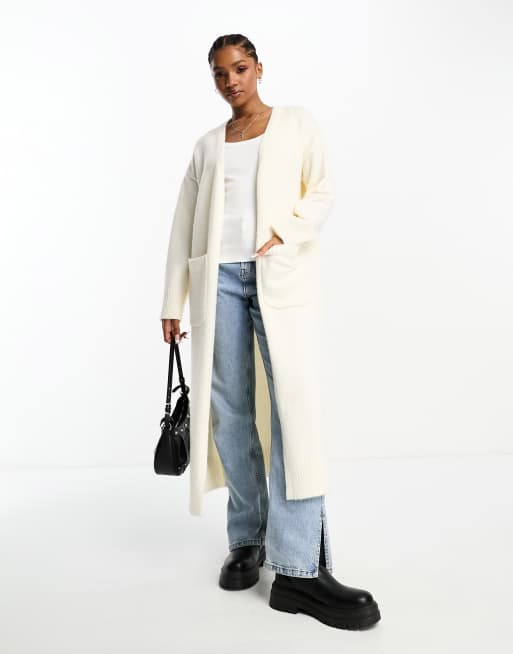 The Frolic supersoft longline maxi cardigan in cream