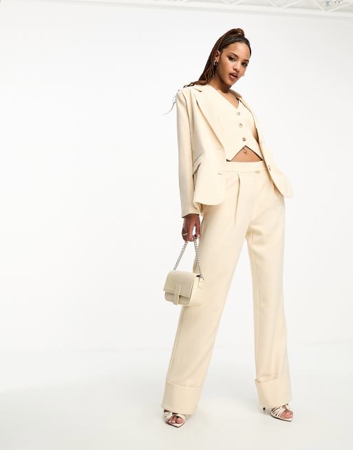 The Frolic tailored relaxed blazer co-ord in cream | ASOS