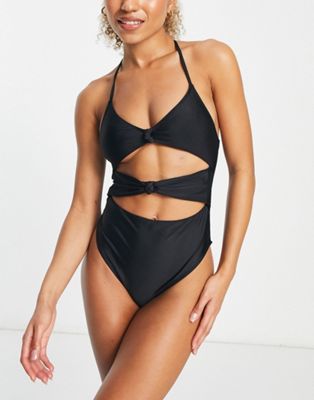 The Frolic Tanner cut out swimsuit in black