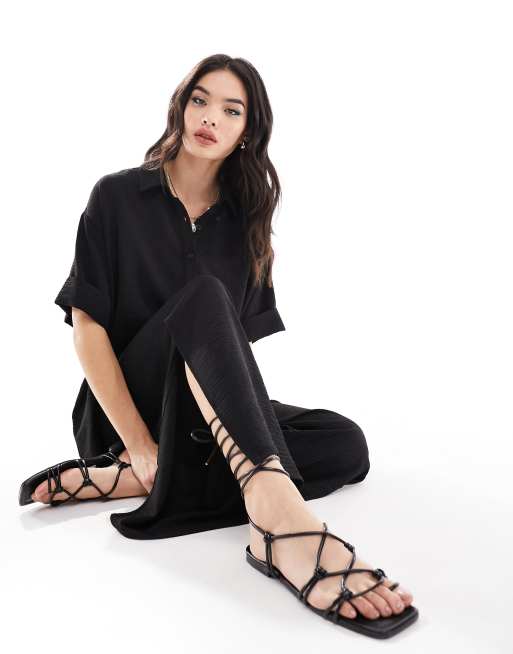 The Frolic Vanora relaxed beach pants in black - part of a set