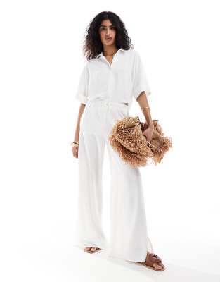 The Frolic vanora relaxed beach trouser co-ord in white