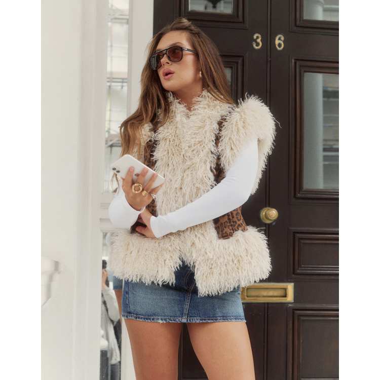 The Frolic x Bella Stovey exclusive faux shearling gilet in