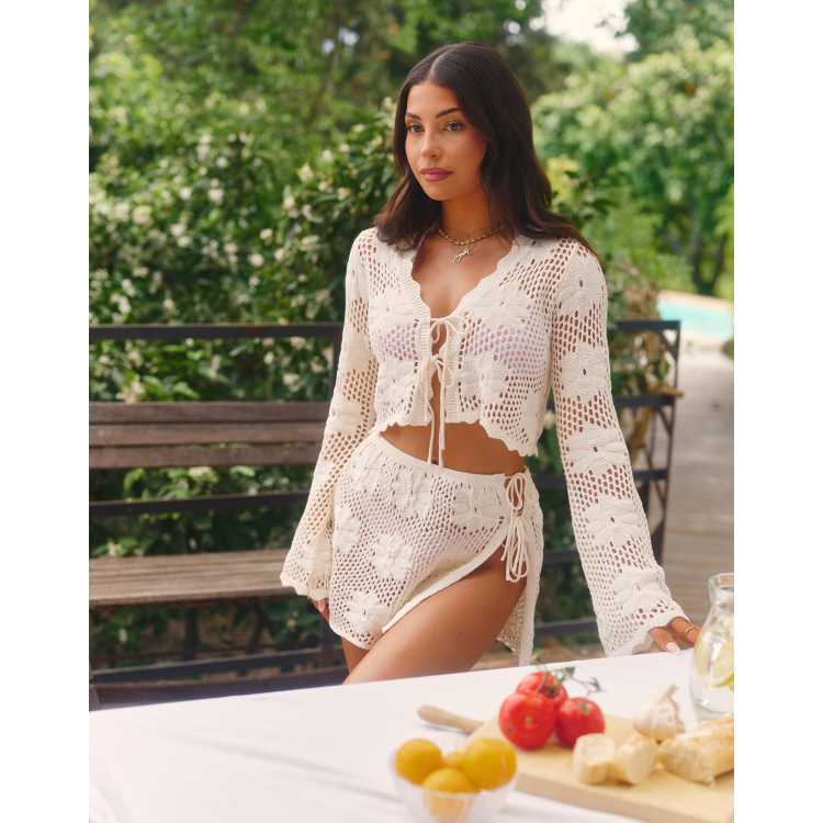 The Frolic x Lydia Kara exclusive crochet tie side mini beach