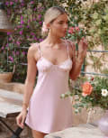 [The Frolic] The Frolic x Lyds Butler Sadie strappy gathered bust mini dress in baby pink L PINK
