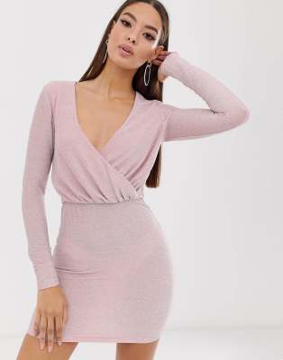 sparkly mini dress long sleeves