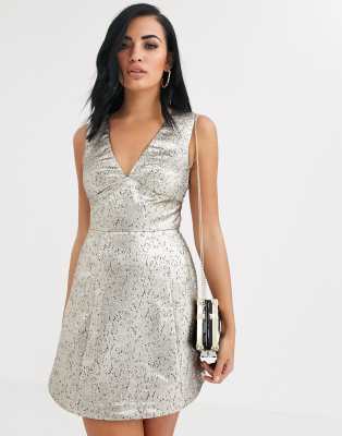 silver skater dress
