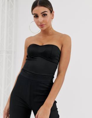 black bandeau bodysuit