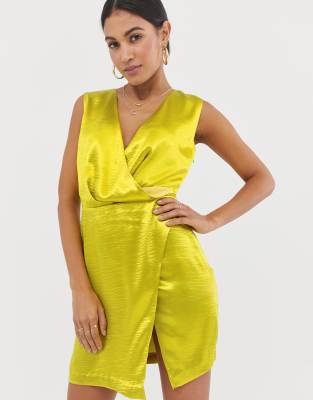 lime satin dress