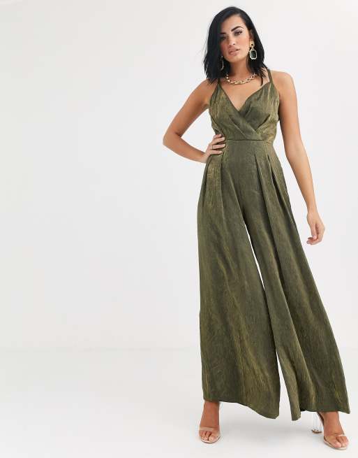 The Girlcode wide leg jumpsuit in green