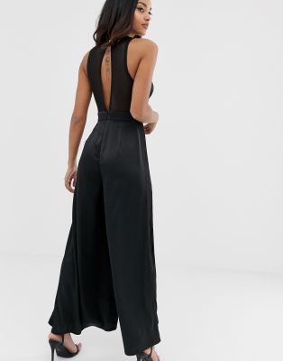 sheer jumpsuit black