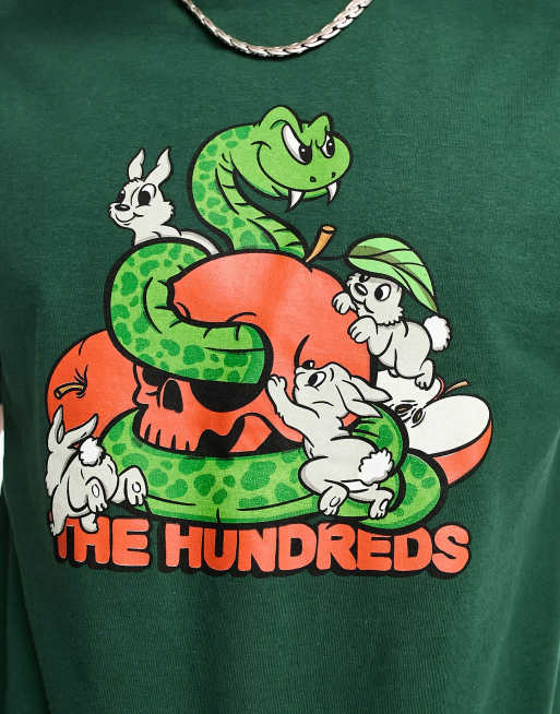 The Hundreds Bad Apples t-shirt in green with chest print, 3 of 4