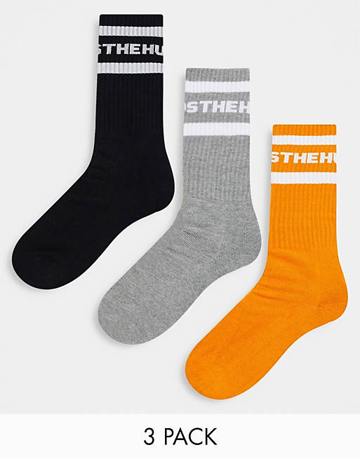 Men Socks/The Hundreds band 3 pack socks in multi 