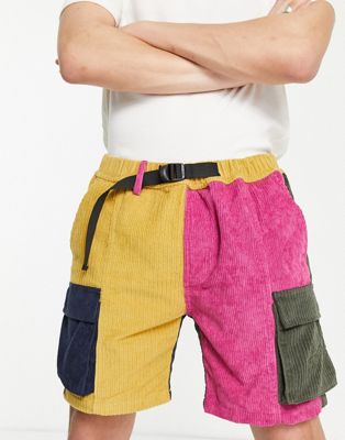 The Hundreds channel corduroy cargo co-ord shorts in multi