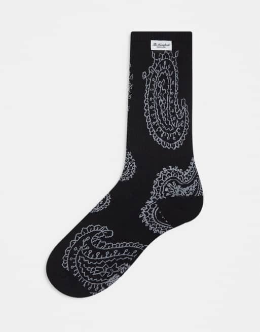 The Hundreds – Czarne skarpetki ze wzorem paisley