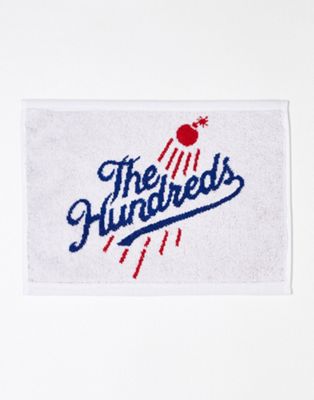 The Hundreds dugout hand towel in white with logo print