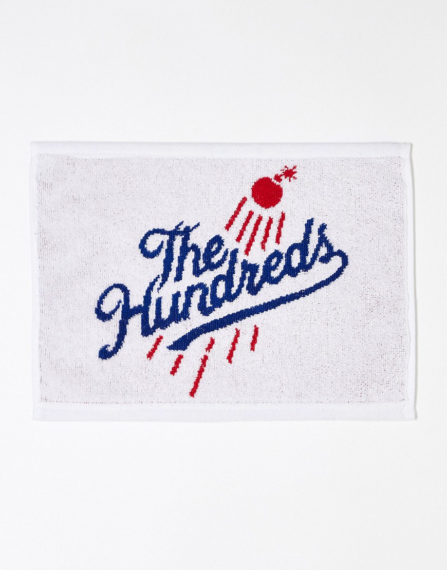 The Hundreds dugout hand towel in white with logo print