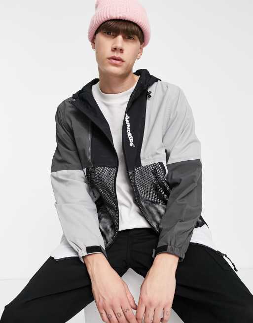 The Hundreds expedition colour block windbreaker in black