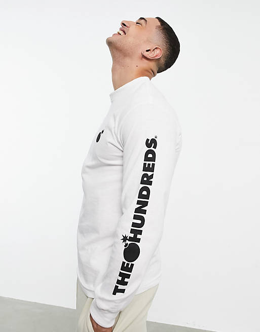  The Hundreds forever solid bomb long sleeve top in white 