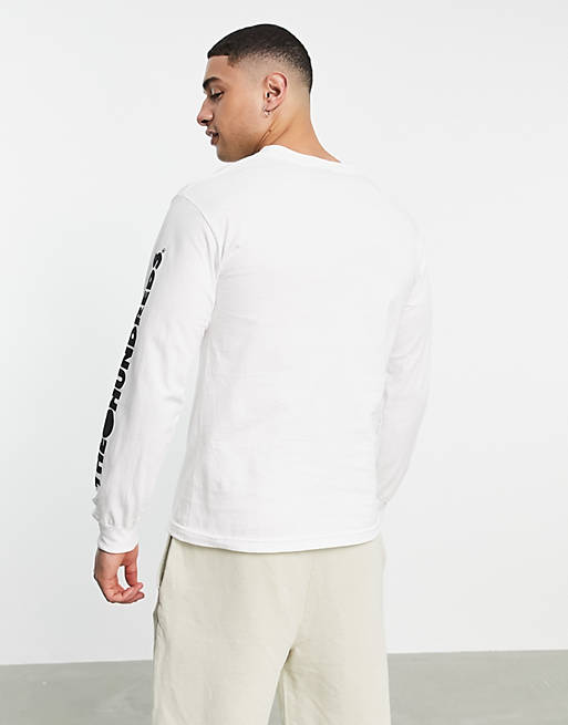  The Hundreds forever solid bomb long sleeve top in white 