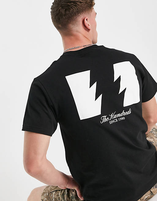 Men The Hundreds forever wildfire logo t-shirt in black 