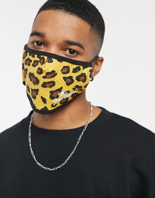 The Hundreds – Gesichtsmaske mit Leopardenmuster in Braun