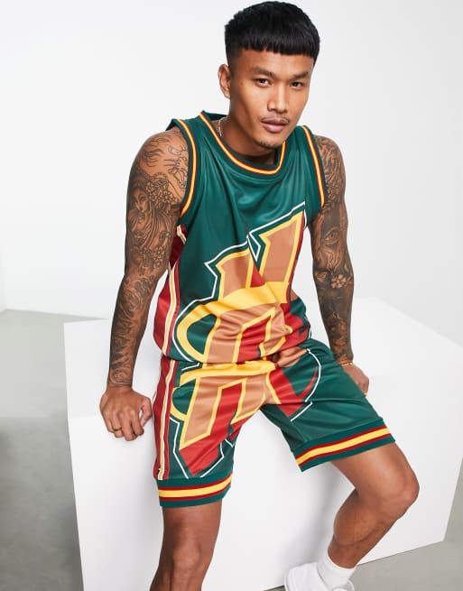 The Hundreds – Grön blockfärgad jersey-topp i basketmodell