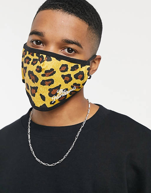 The Hundreds leopard face covering in brown