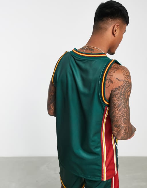 The Hundreds Maillot de basket effet color block Vert ASOS