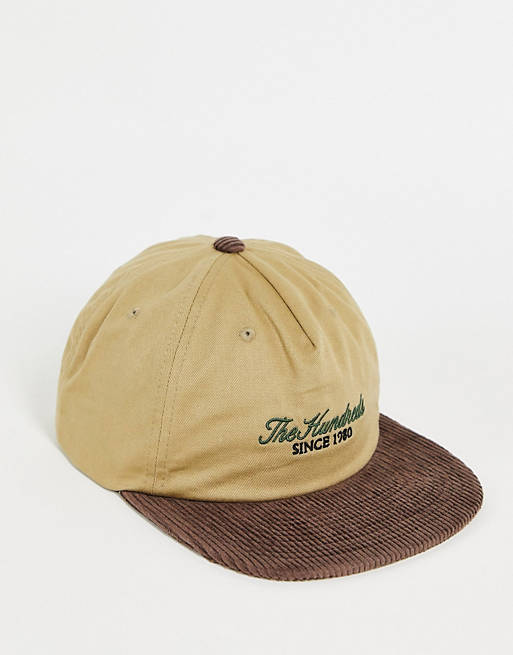 Accessories Caps & Hats/The Hundreds north cord peak cap in brown 