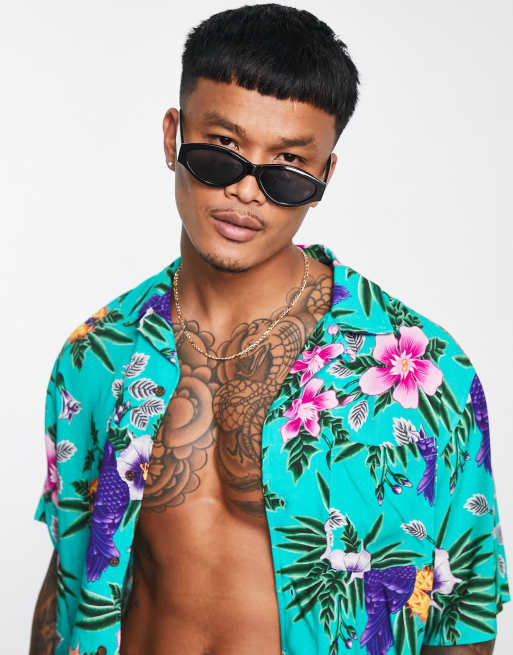 The Hundreds raven hawaiian shirt in teal | ASOS