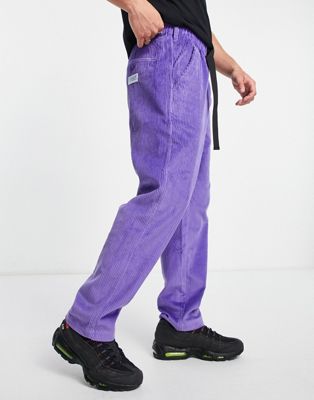The Hundreds relaxed adjustable corduroy trousers in lavender - ASOS Price Checker