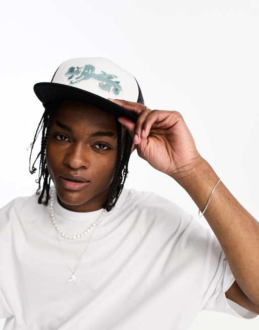 The Hundreds serpent trucker in white and black