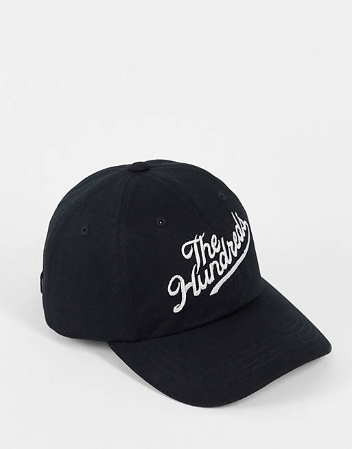 Men Caps & Hats/The Hundreds slant dad cap in black 