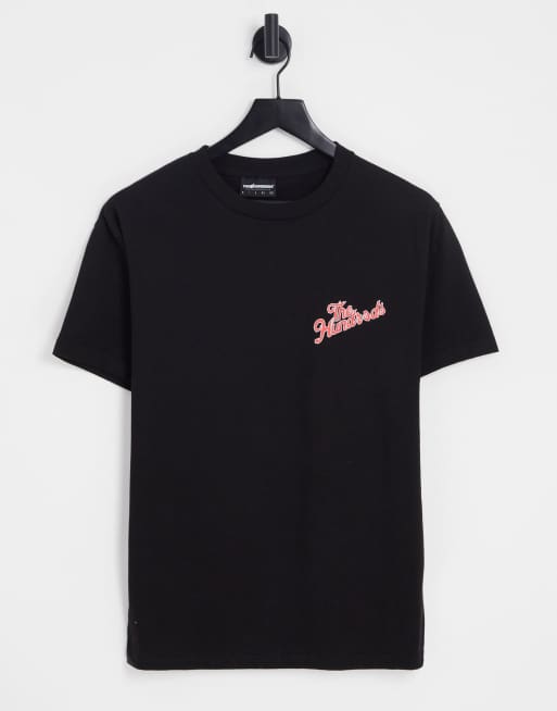 The Hundreds Stimulant Slant back print t-shirt in black, 3 of 4