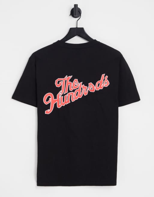 The Hundreds – Stimulant Slant – Czarny T-shirt z nadrukiem na plecach
