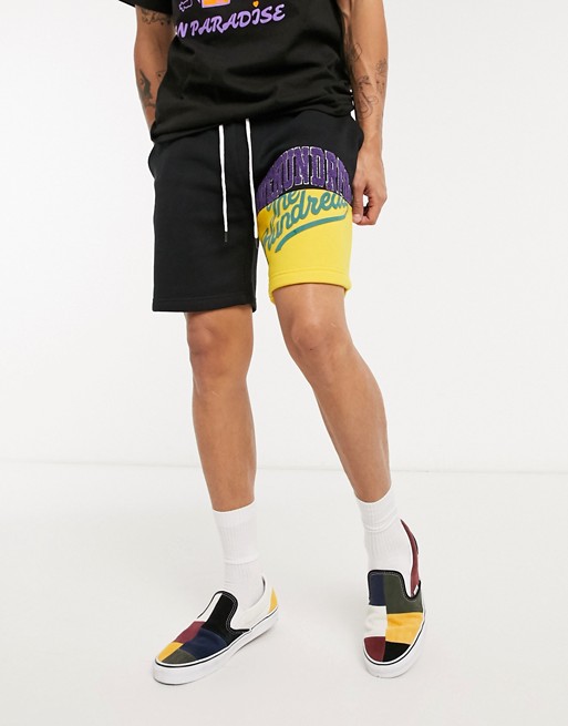 The Hundreds union shorts in black