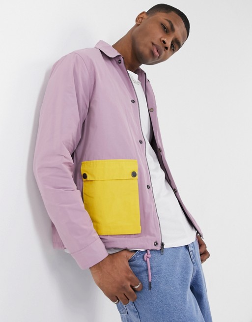 The Hundreds utility pocket coach jacket in pink
