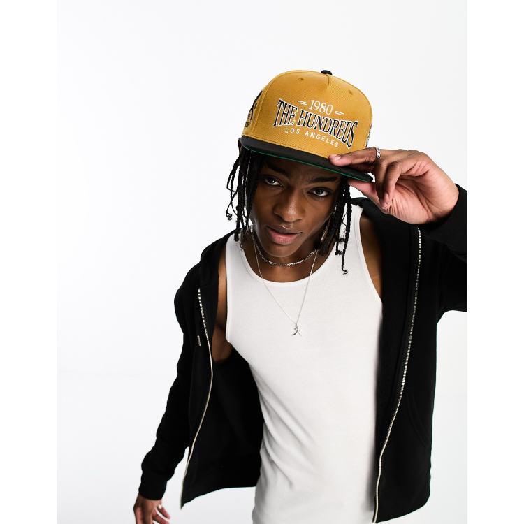 The Hundreds varsity snapback cap in brown and black