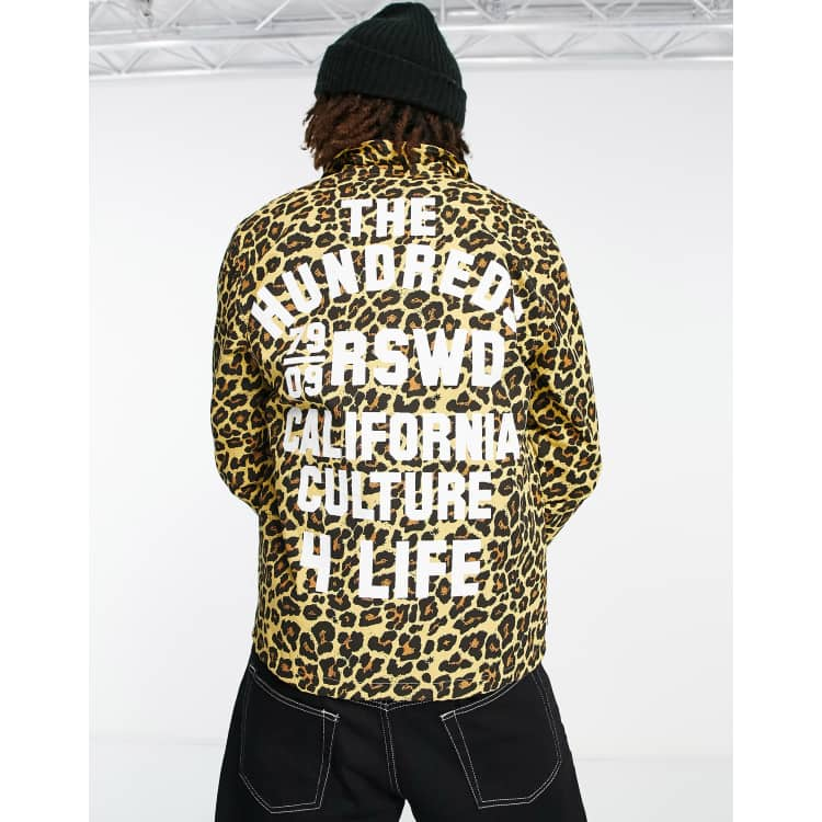 Stussy linen field hot sale jacket leopard