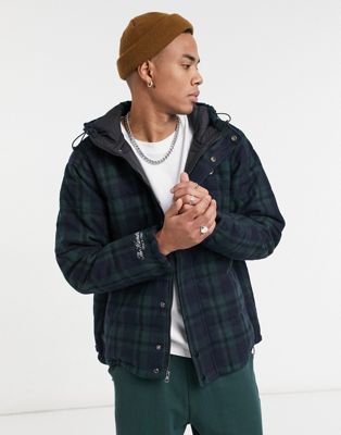 The Hundreds wooly puffer jacket in navy check (21874471)
