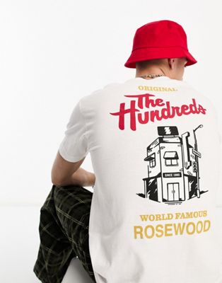 The Hundreds world famous t-shirt in white with chest and back print
