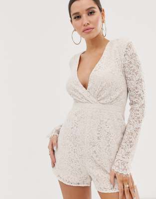 The Jetset Diaries Voyage Lace Romper-Cream