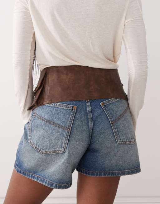 The Kript boho pocket detail belt in brown
