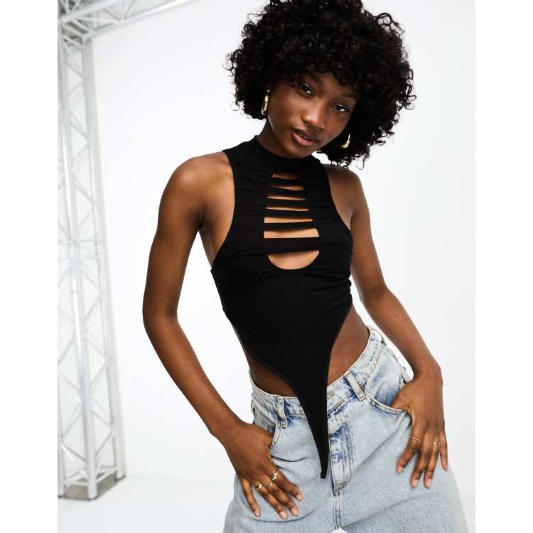 THE KRIPT Knit One Shoulder Crop Top - Black  Models off duty style, One  shoulder tops, Trendy streetwear