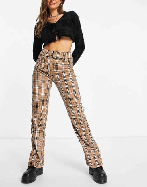 The Kript high waisted trousers with belt | ASOS